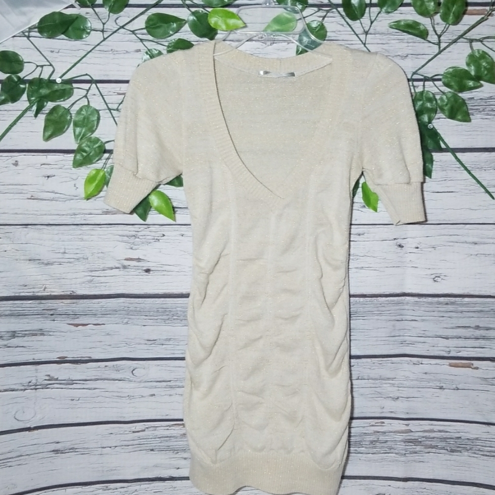 Anthropologie Dolce Vita ruched shimmer sweater M